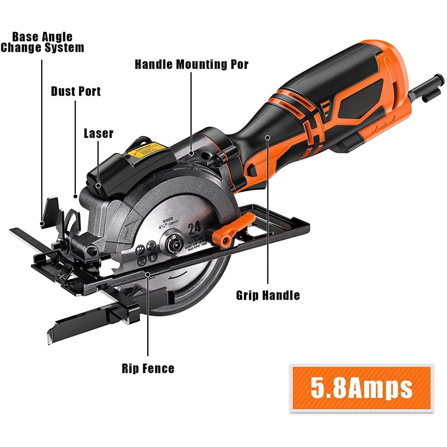 5.8A 3500RPM Mini Circular Saw DailySale