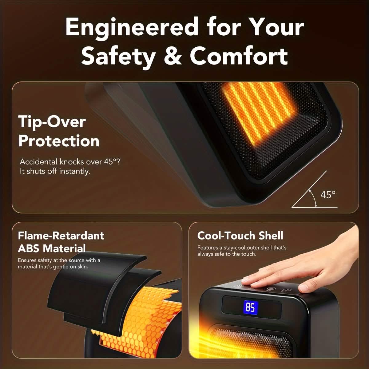 Space Heater for Indoor Use – 1500W Ceramic with Remote & Timer DailySale