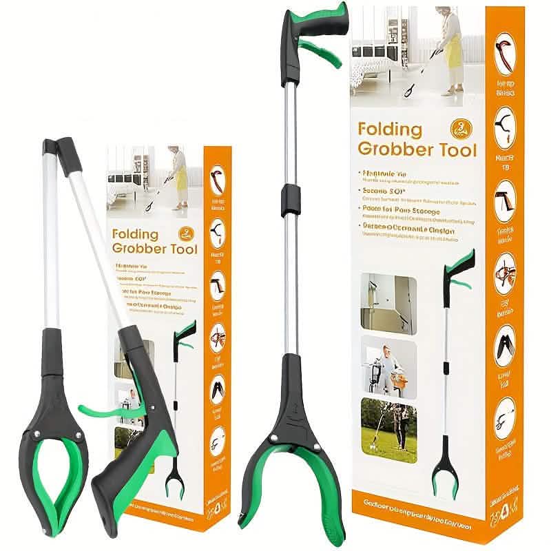 Heavy-Duty Steel Folding Trash Picker – 32" with Magnet & Anti-Slip Handle DailySale