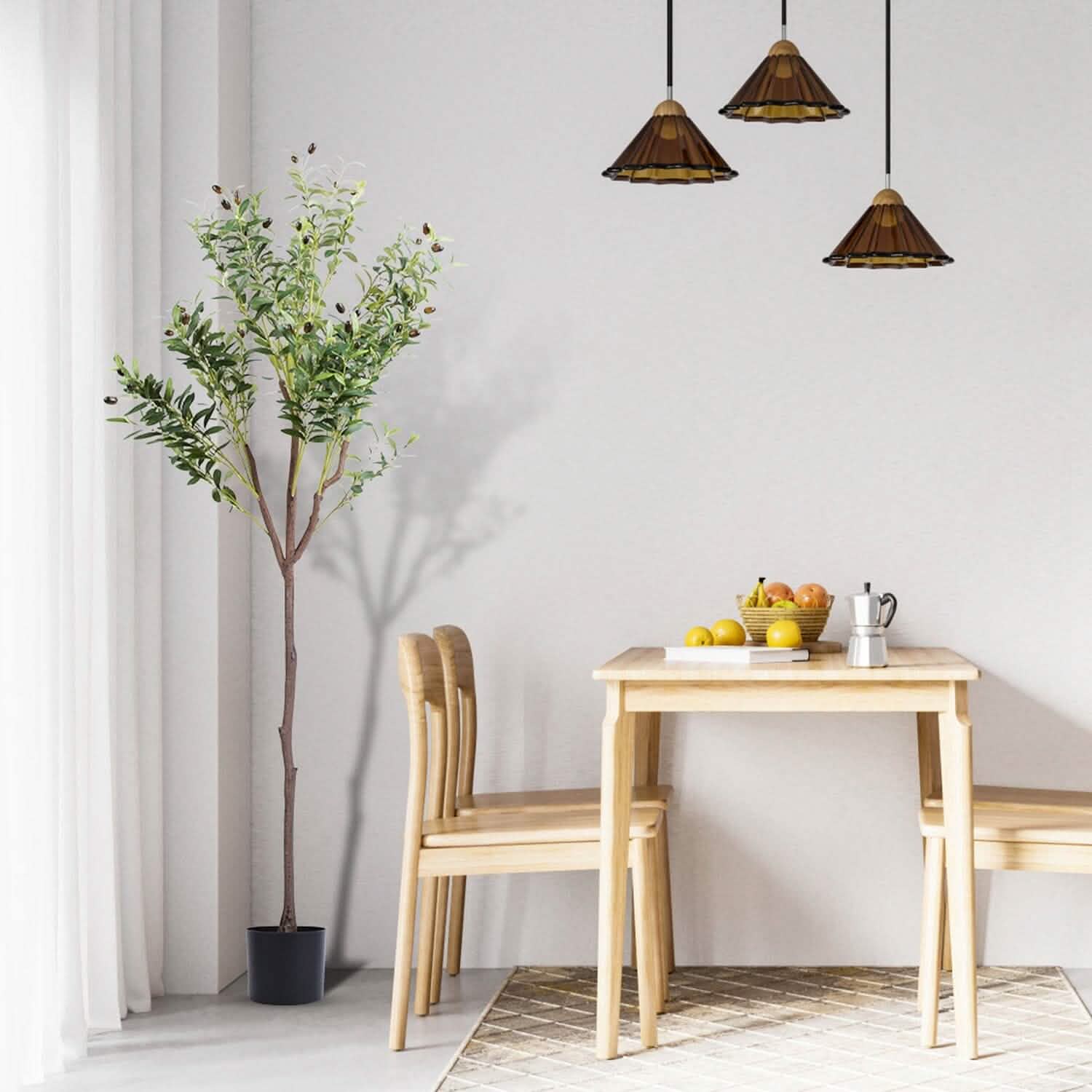 5.9ft Artificial Olive Tree with Lush Olive Branches and Fruits with Black Planter Pot DailySale