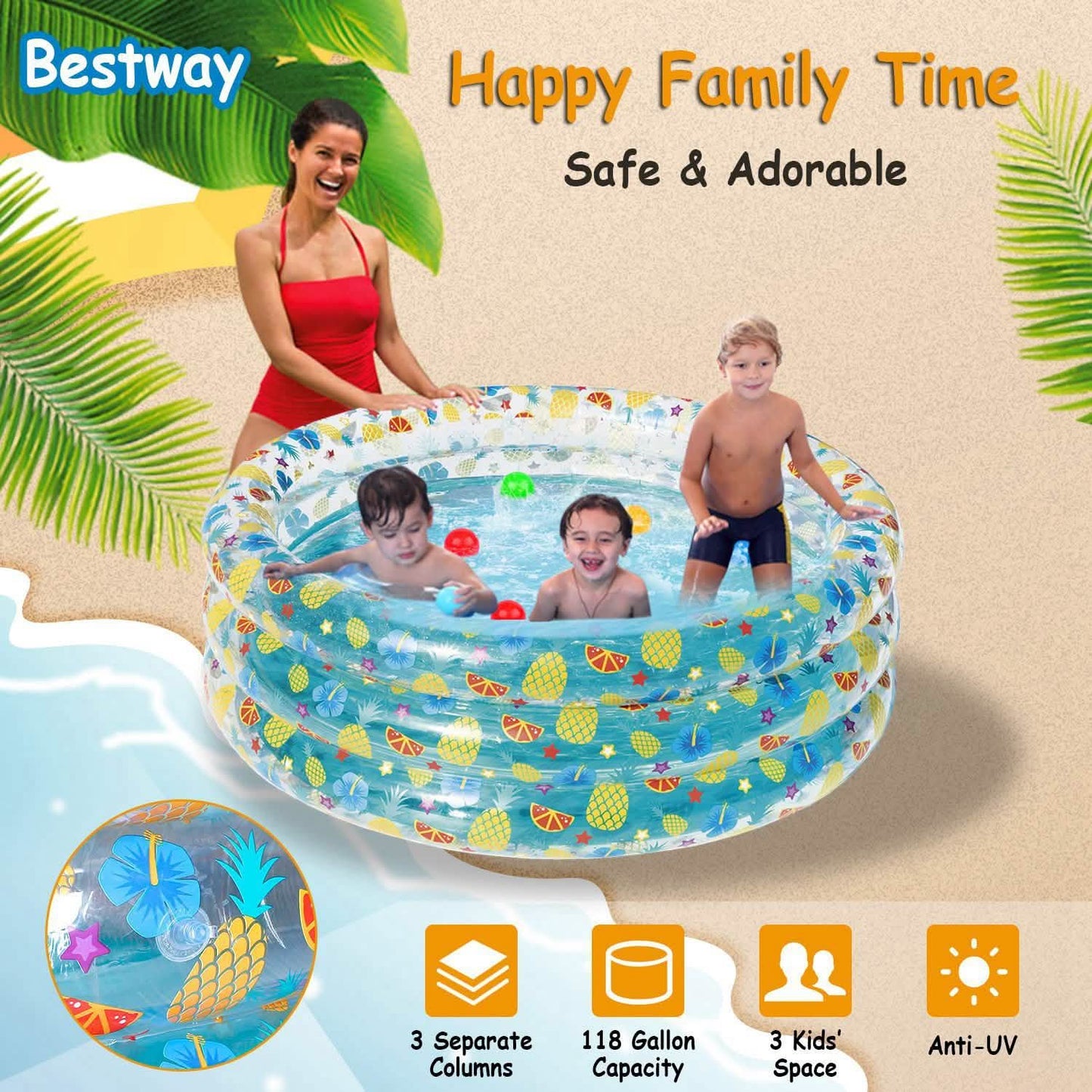 59x21" Inflatable Swimming Pool DailySale