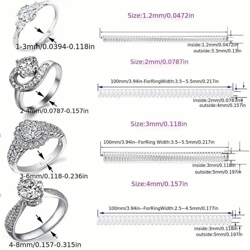 4-Piece Set: Invisible Silicone Ring Size Adjusters – Unisex, Flexible, Minimalist DailySale