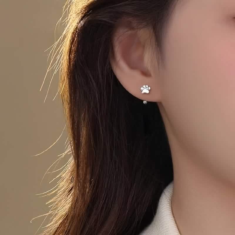 Sterling Silver Cat Paw Earrings – Screw-Back Studs, Elegant &amp; Simple DailySale