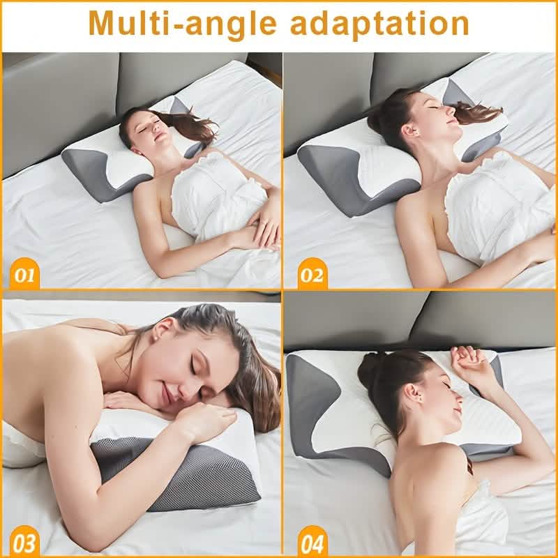 Ergonomic Memory Foam Neck Pillow – Slow Rebound, Back & Side Sleeper DailySale