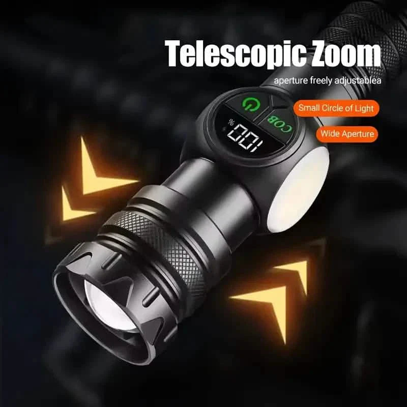Rechargeable LED Flashlight with 5 Modes & Magnetic Base – Gift Box DailySale