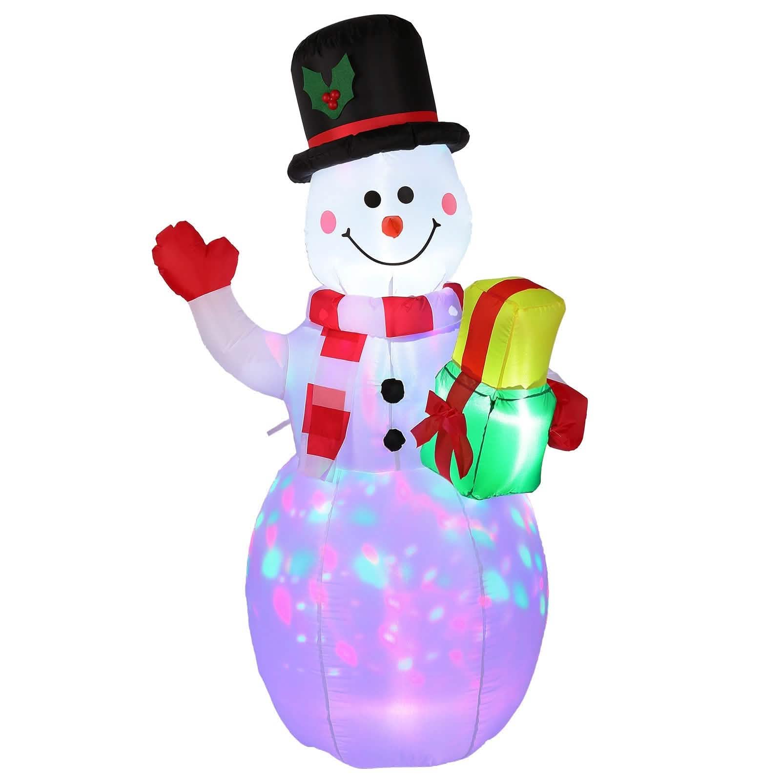 5FT Snowman Inflatable Outdoor Decoration Rotating LED Lights DailySale