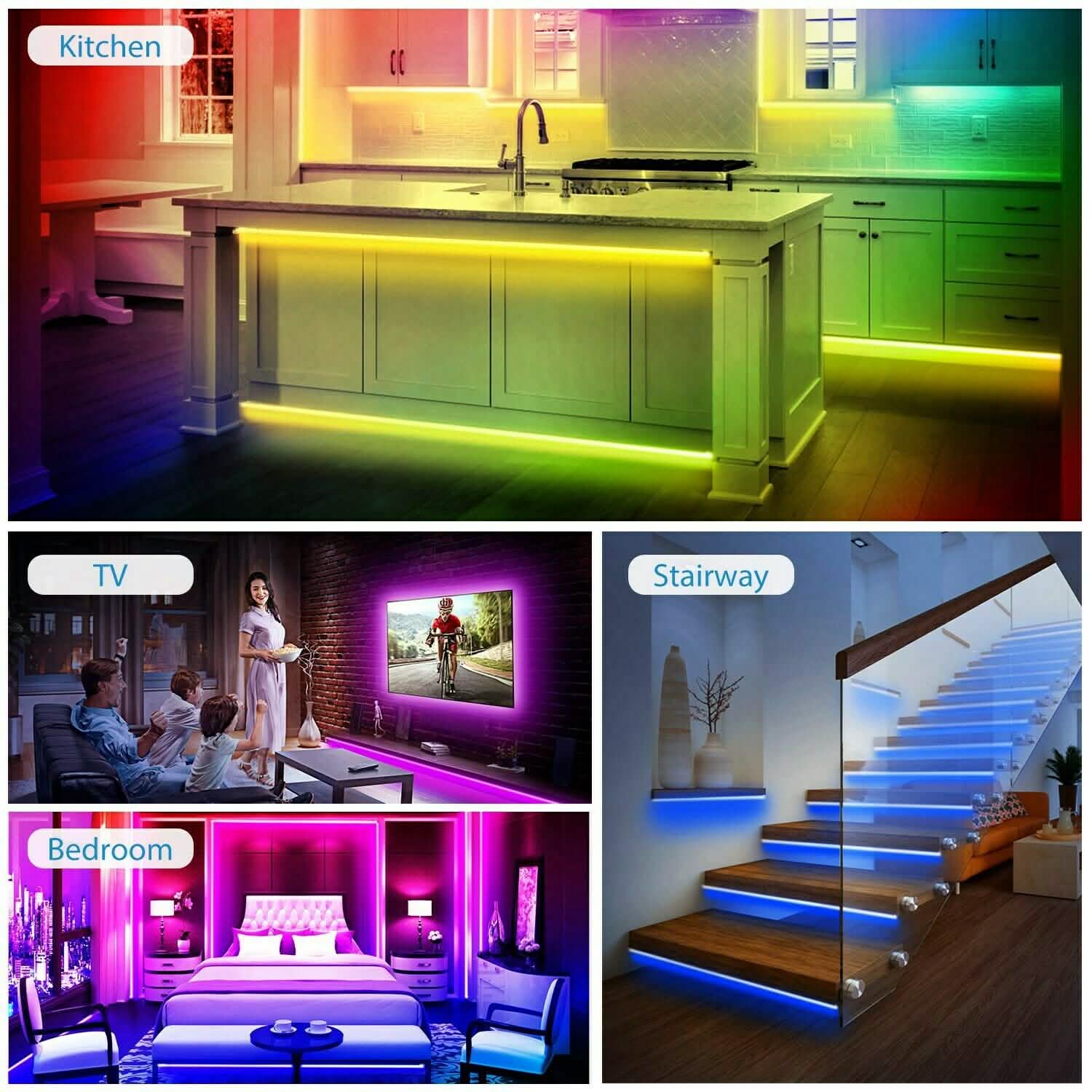 5M LED Strip Light 5050 SMD RGB Waterproof Smart WIFI IR APP Controller DailySale