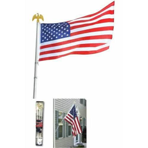 6-Foot Deluxe U.S. Flag Pole Set with Golden Eagle Top by Americana DailySale