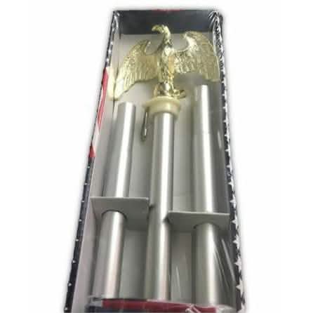 6-Foot Deluxe U.S. Flag Pole Set with Golden Eagle Top by Americana DailySale