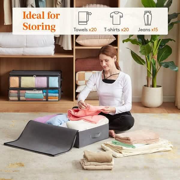 6-Pack: 40L Foldable Clothing Storage Bags with Front Clear Window DailySale