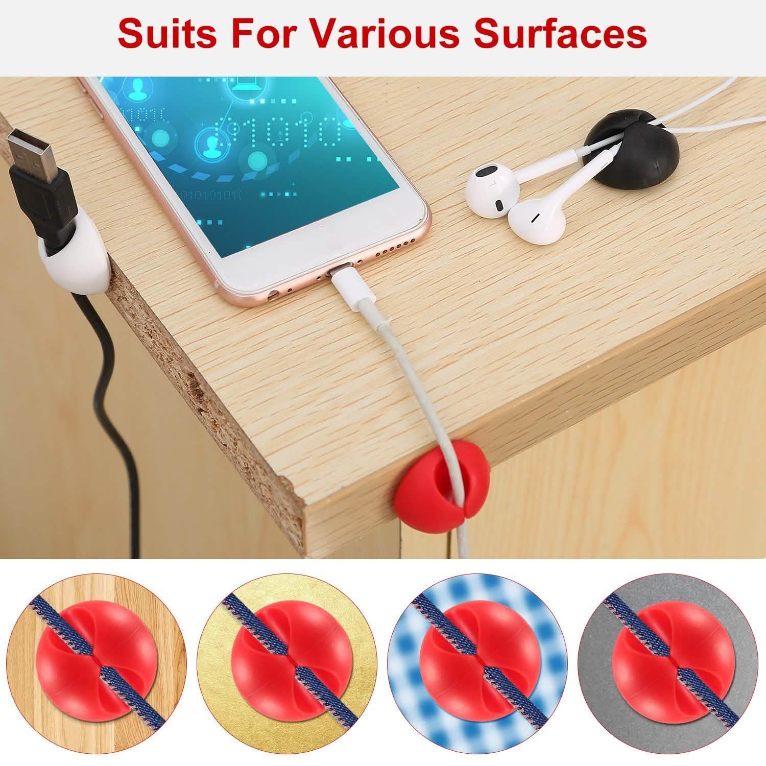 6-Pack: Cable Clips Adhesive Wire Cord Clamps DailySale