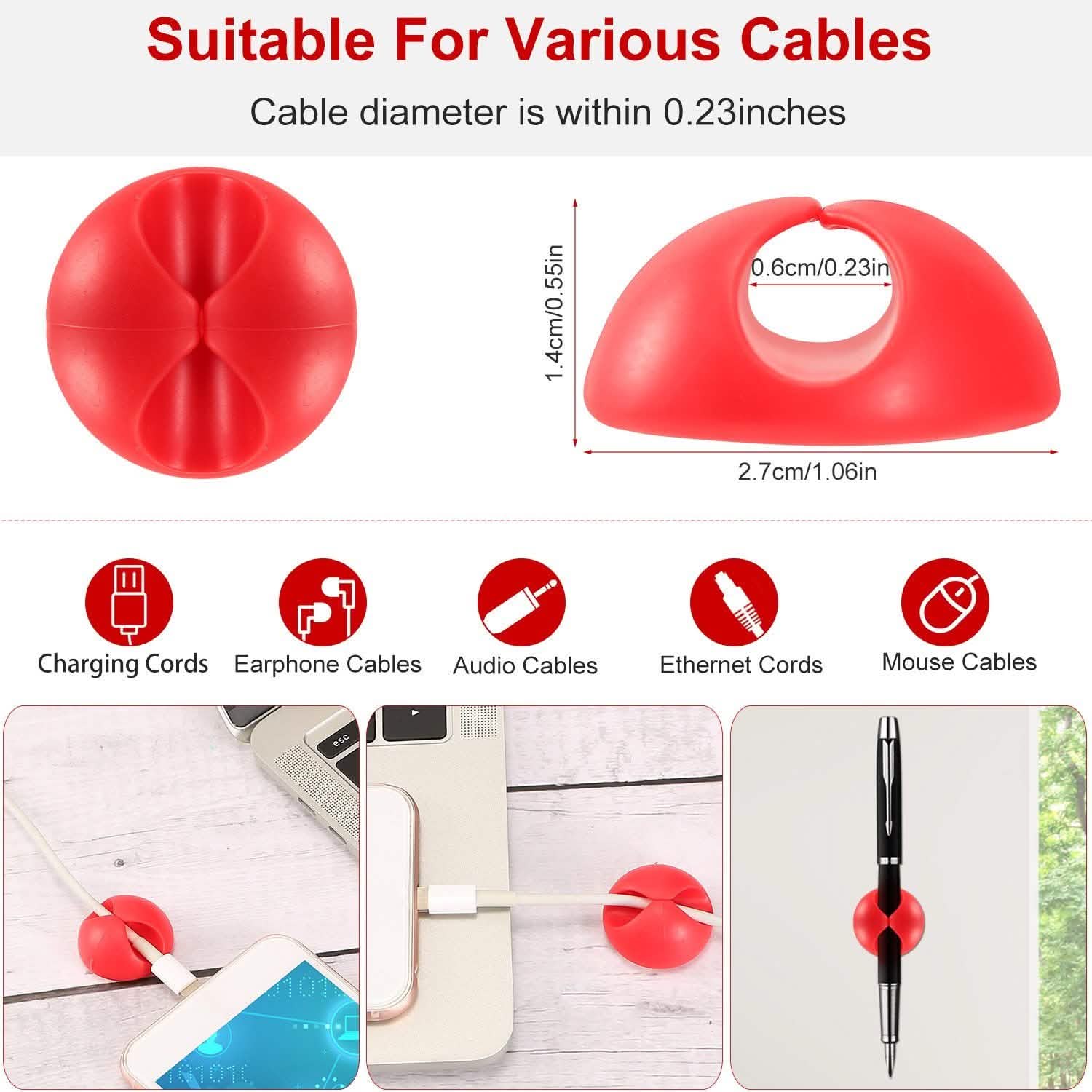 6-Pack: Cable Clips Adhesive Wire Cord Clamps DailySale