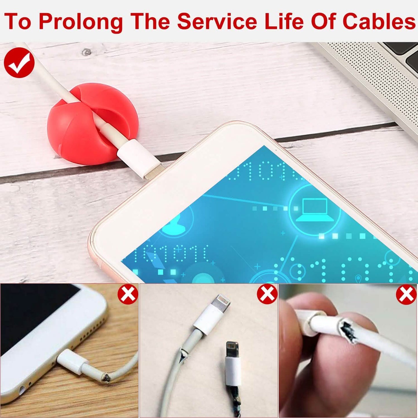 6-Pack: Cable Clips Adhesive Wire Cord Clamps DailySale