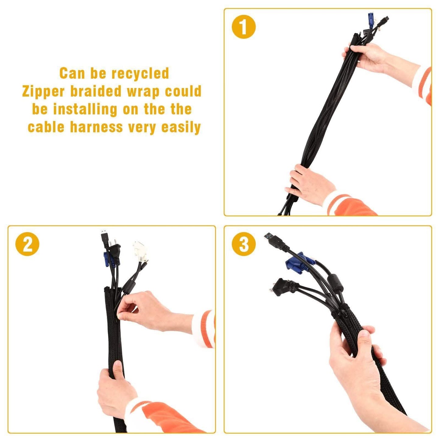 6-Pack: Cable Sleeve Wrap Cover DailySale