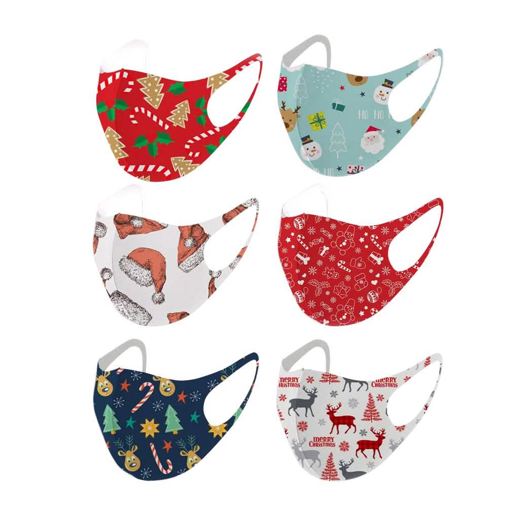 6-Pack: Fun Designed Holiday Themed Reusable Face Masks DailySale