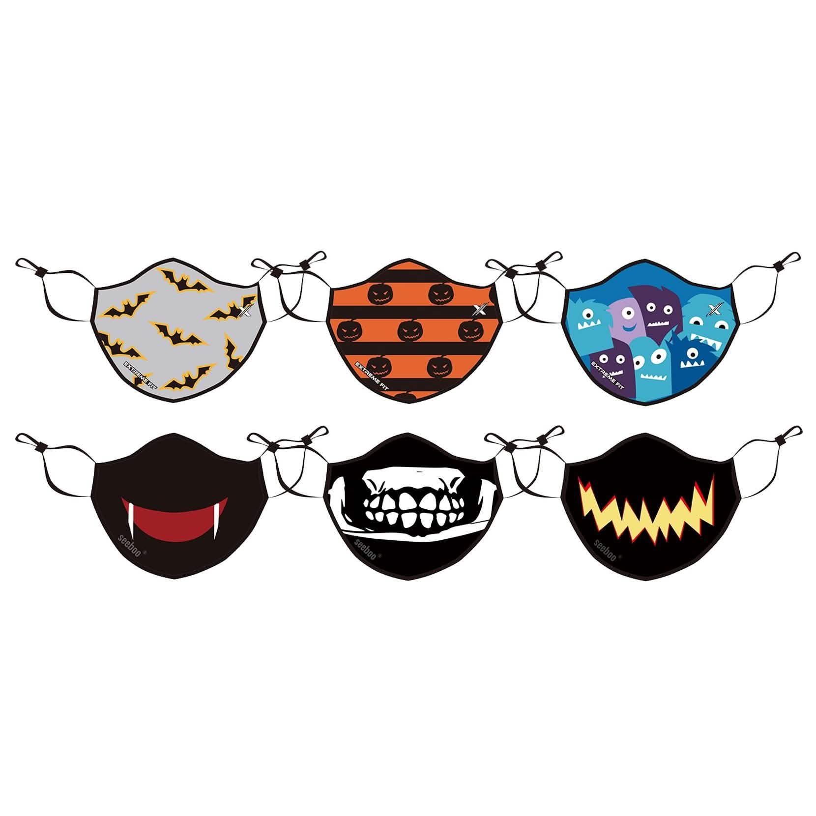 6-Pack: Halloween Two-Layer Special Reusable Face Mask with Adjustable Earloop DailySale