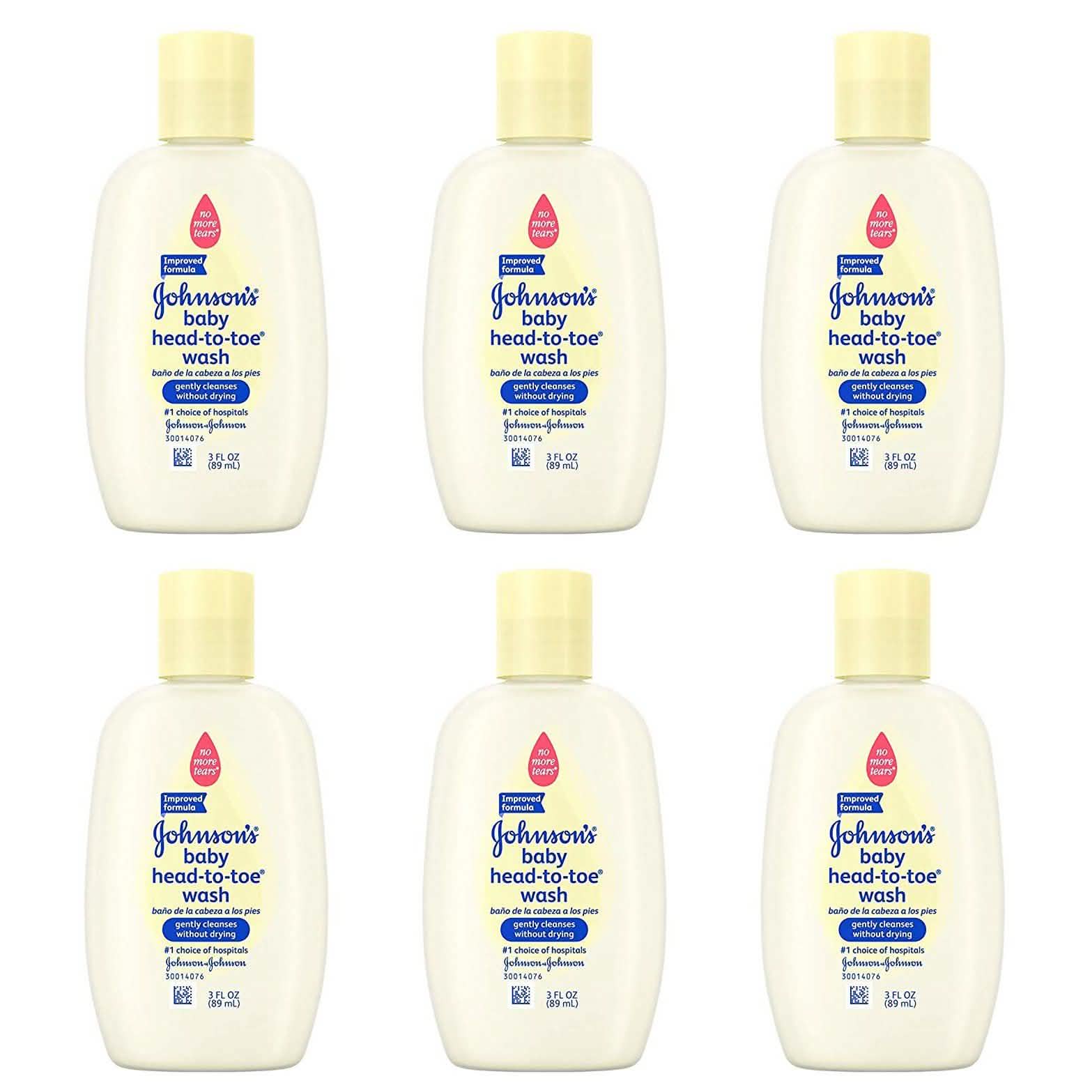 6-Pack: Johnson's Head-To-Toe Baby Wash Travel Size 3 Fl. Oz. DailySale