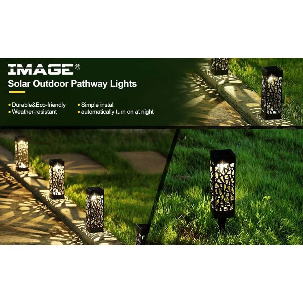 6-Pack: Outdoor Solar Light Powered Garden Pathway Lights Waterproof Hollow with Ground Spike DailySale