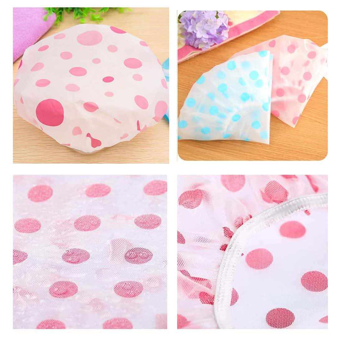 6-Pack: Reusable Shower Caps Elastic Band Bath Hair Hat DailySale