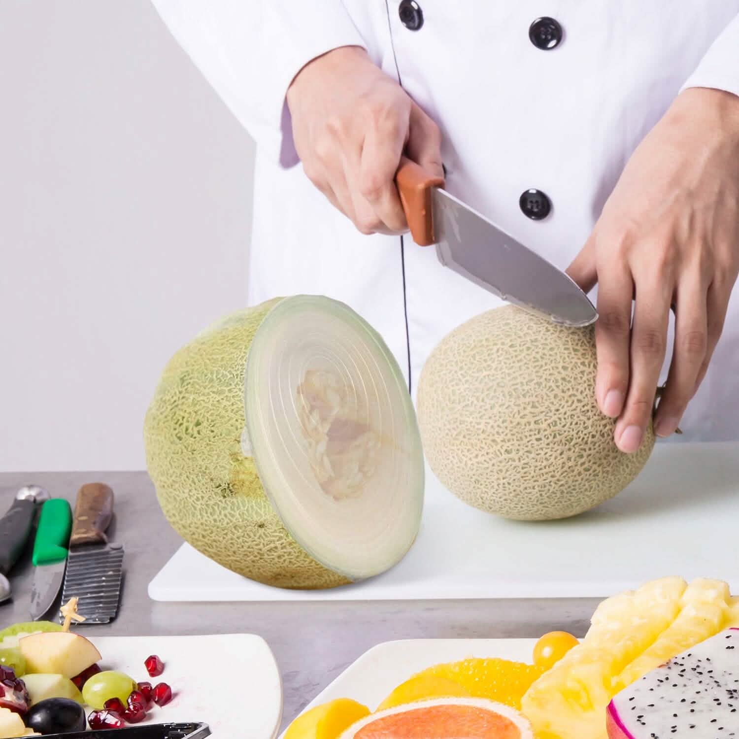 6-Pack: Reusable Silicone Stretch Container Lids Covers for Food Storage - Fit Most Containers DailySale