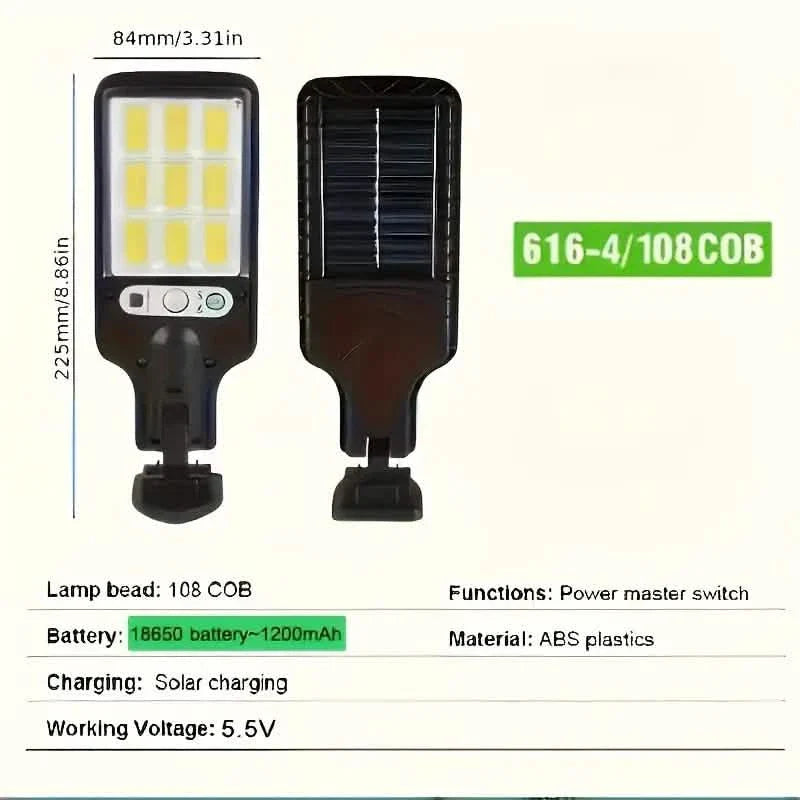 6-Pack: Solar Powered Motion Sensor Outdoor Garden Light with 108 COB LED Lights DailySale