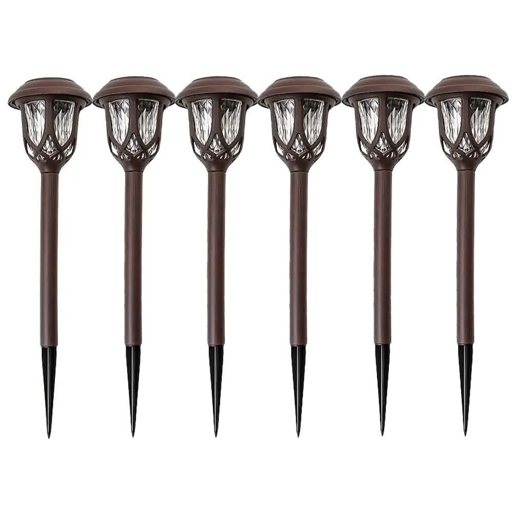 6-Pack: Solar Powered Pathway Lights - Touch-Controlled, Waterproof, Detachable, Energy Efficient, and Wireless Solar Garden Stake Lights DailySale
