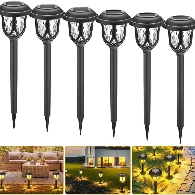 6-Pack: Solar Powered Pathway Lights - Touch-Controlled, Waterproof, Detachable, Energy Efficient, and Wireless Solar Garden Stake Lights DailySale