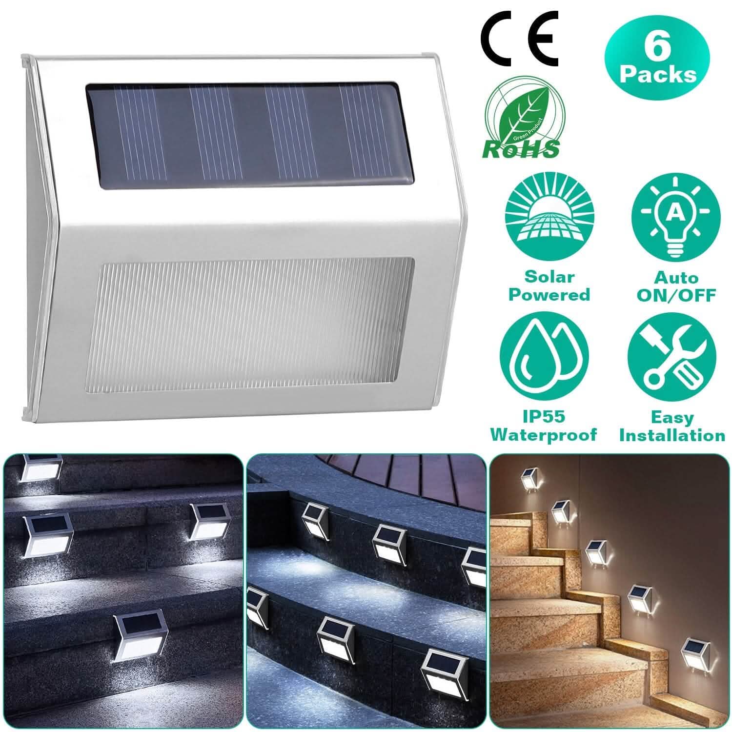6-Pack: Solar Step Lights DailySale