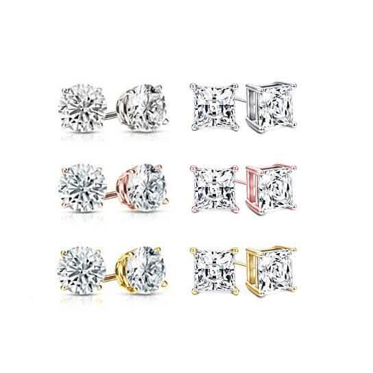 6-Pack: Swarovski Crystal 18K Gold Plated Stud Earrings DailySale