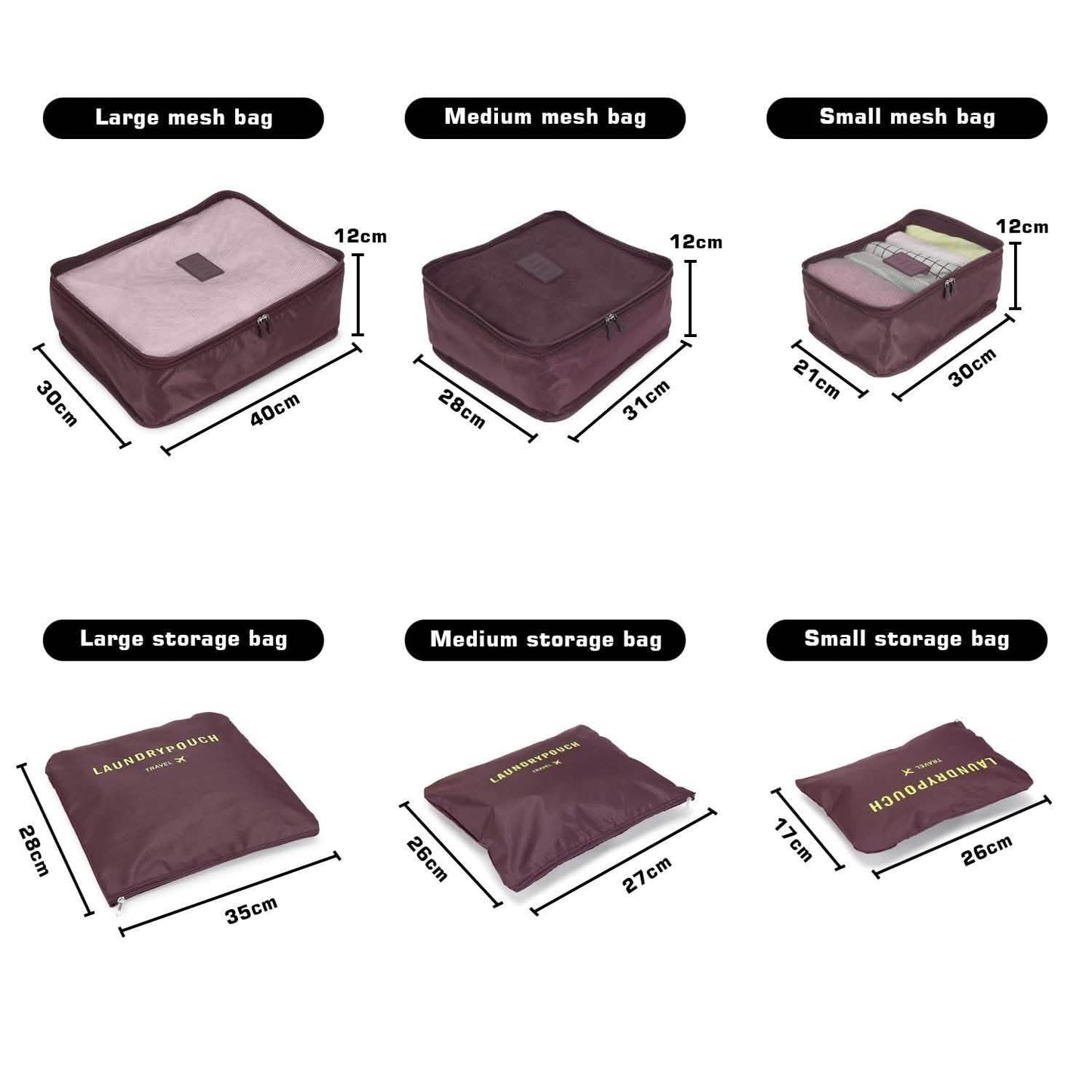 6-Pack: Travel Storage Bag Set Packing Cube Organizer DailySale