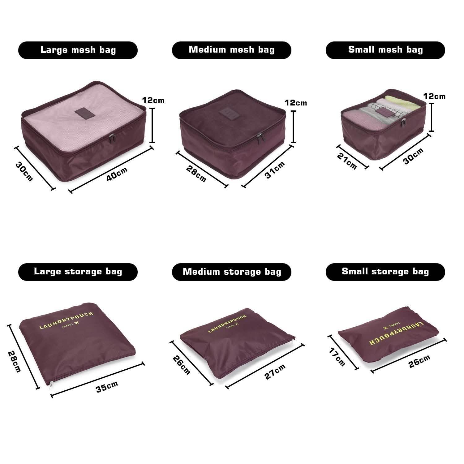 6-Pack: Travel Storage Bag Set Packing Cube Organizer DailySale