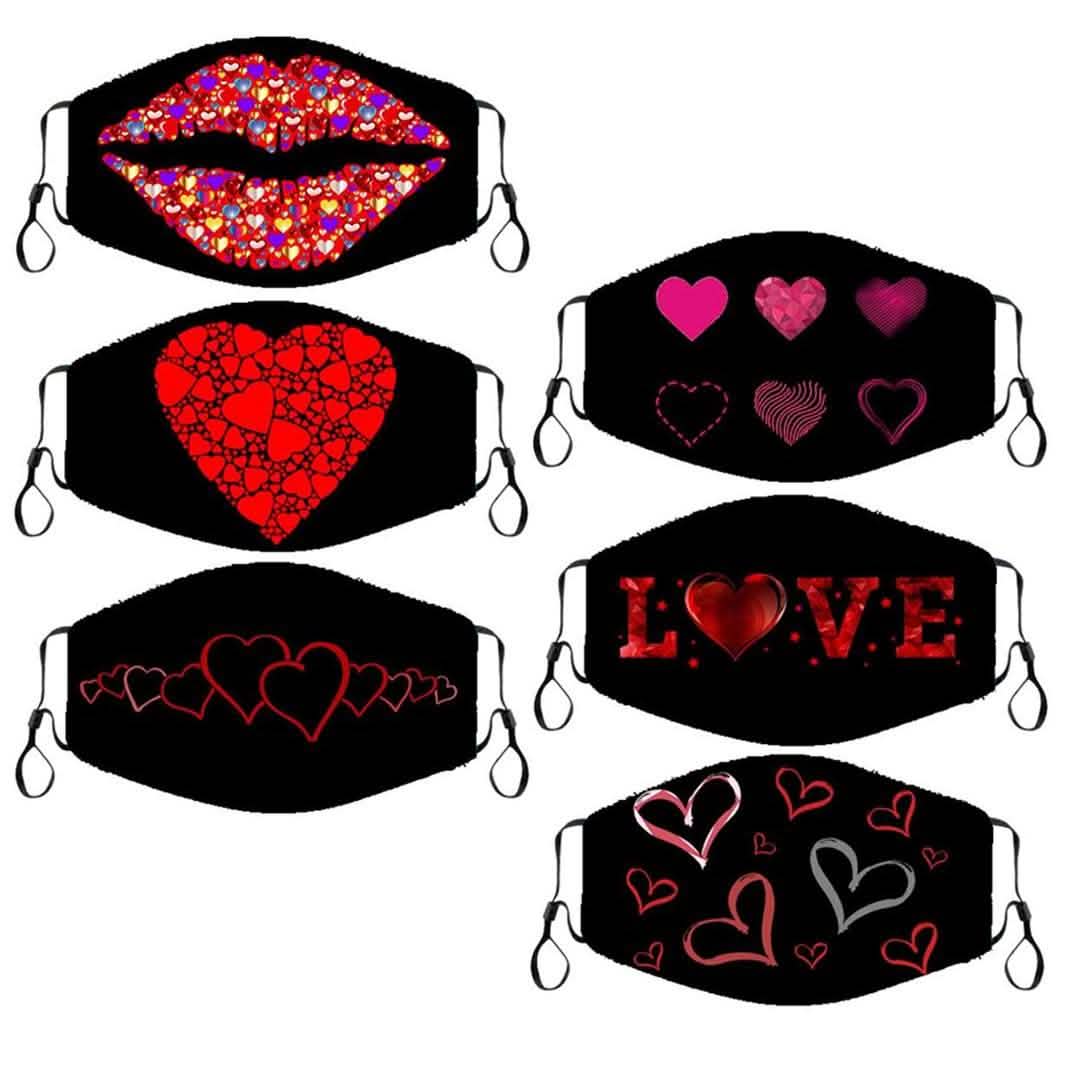 6-Pack: Valentines Fun Super Soft Reusable Non-Medical Face Masks DailySale