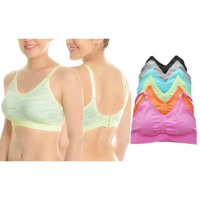 6-Pack: Wire-Free Seamless Sports Bras DailySale