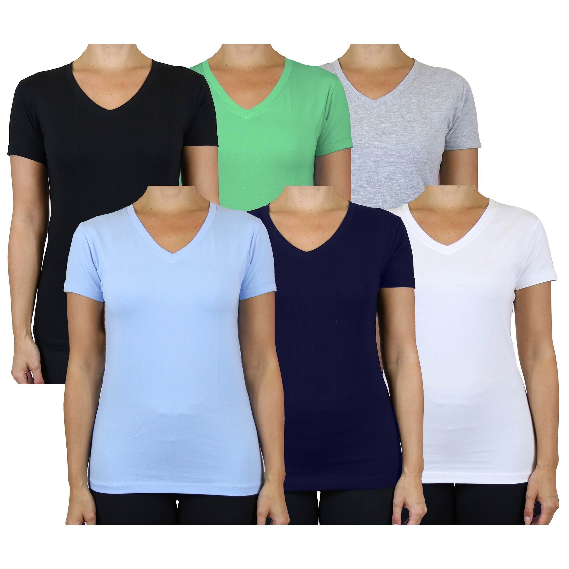 6-Pack: Women's Assorted Short Sleeve V-Neck Tees DailySale