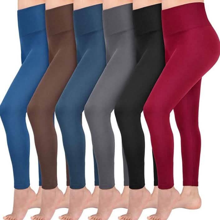 6-Pack: Women’s Extra Fleece Leggings High Waist DailySale