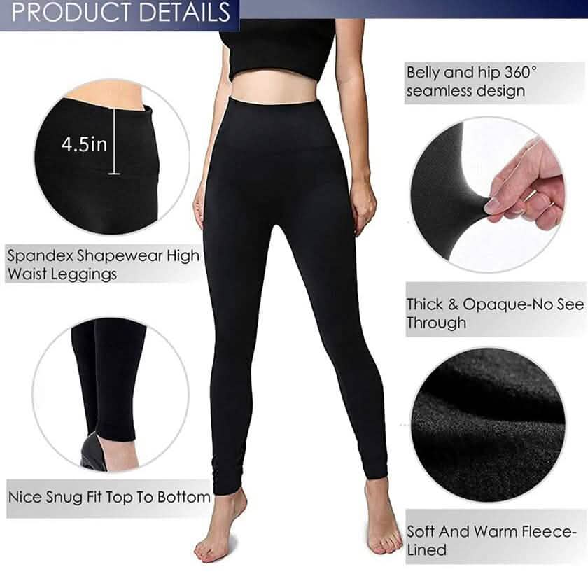6-Pack: Women’s Extra Fleece Leggings High Waist DailySale