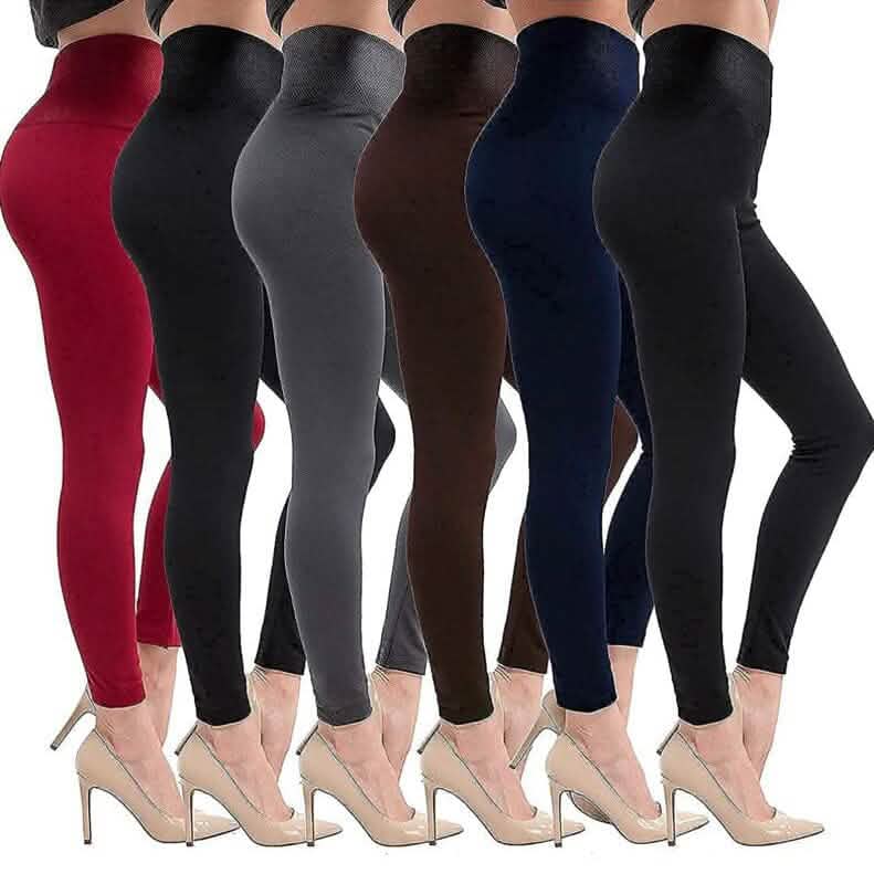 6-Pack: Women’s Extra Fleece Leggings High Waist DailySale