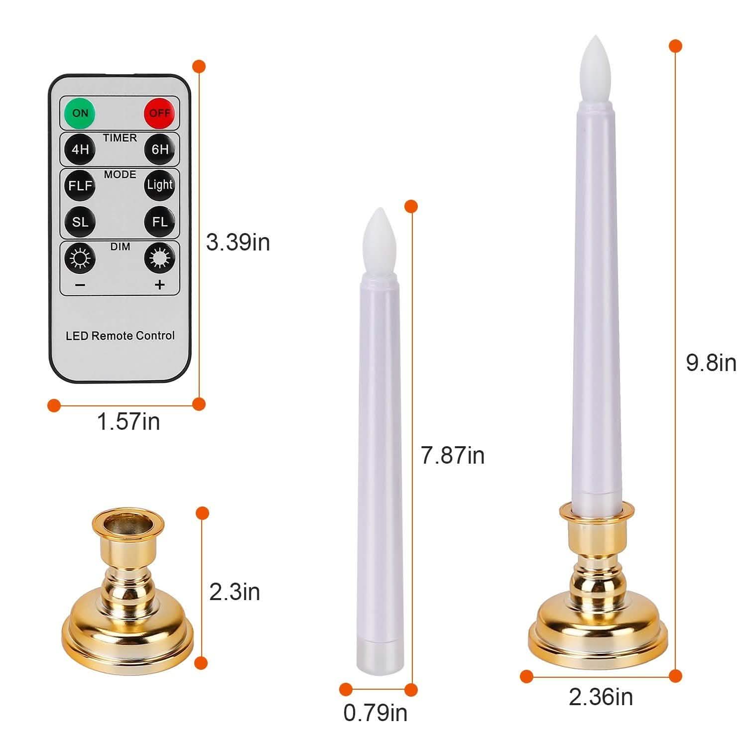 6-Packs: Flameless Taper Candles with 4 Light Modes and Remote Control DailySale