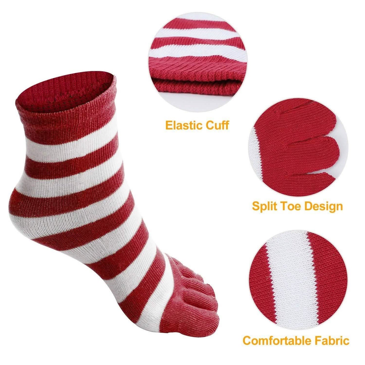 6-Pair: 5 Toes Socks Soft Breathable Ankle Socks DailySale