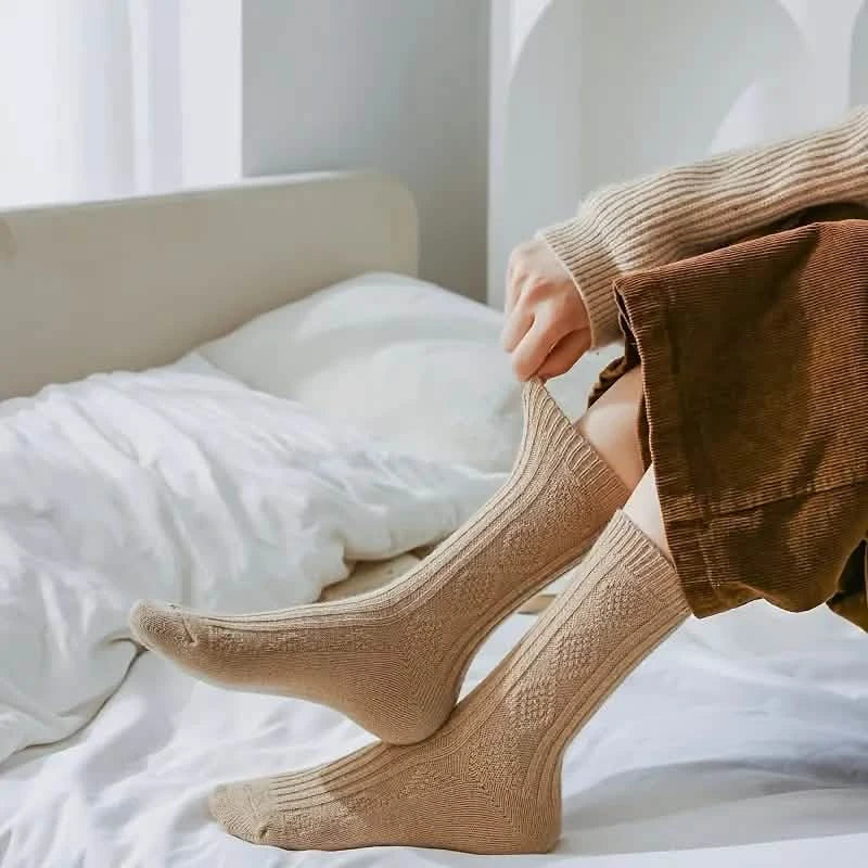 6-Pairs: Thick & Warm Cream Color Sock DailySale