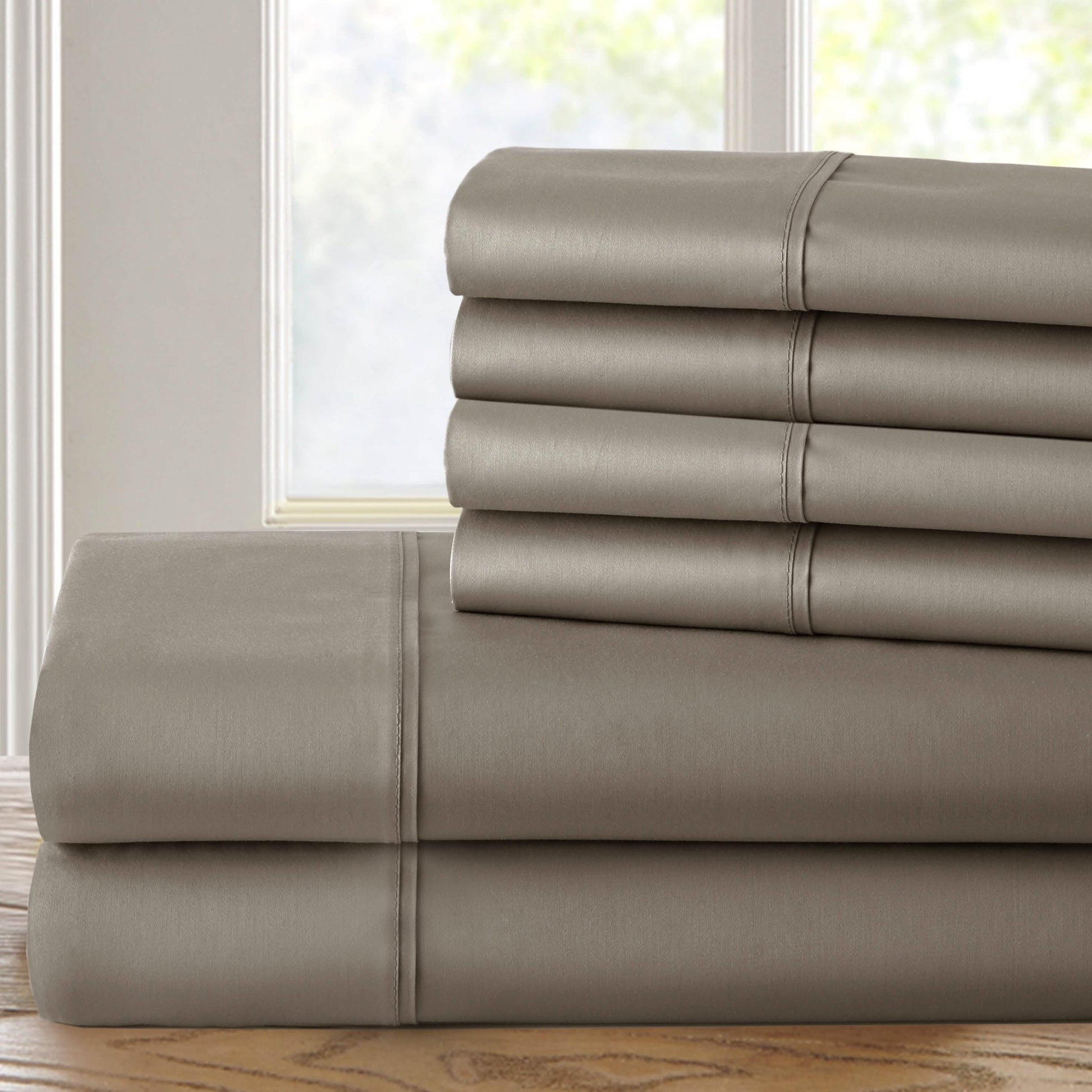 6-Piece: 1200 Thread Count Cotton Rich Solid Sateen Sheet Set DailySale