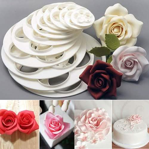 6-Piece: Baking Mold Fondant Cake Sugarcraft Rose Flower Cookie DailySale