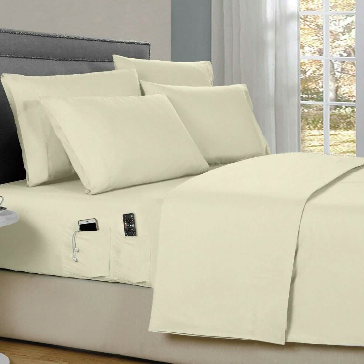 6-Piece: Bamboo Smart Sheet Set With Storage Pocket DailySale