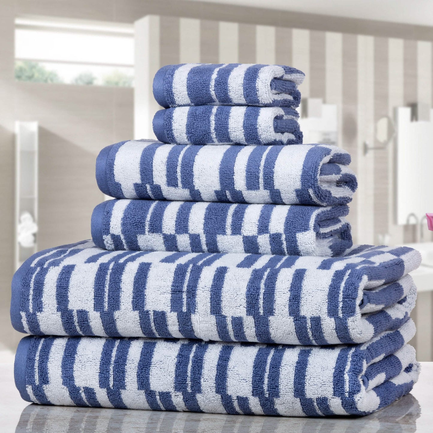 6-Piece: CP Stratus Stripe Quick Dry Towel Set DailySale