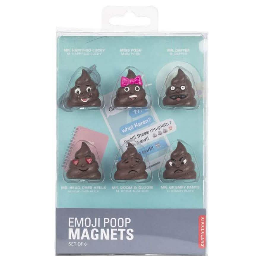 6-Piece: Kikkerland Poop/Poo Emoji Fridge Magnets Set DailySale