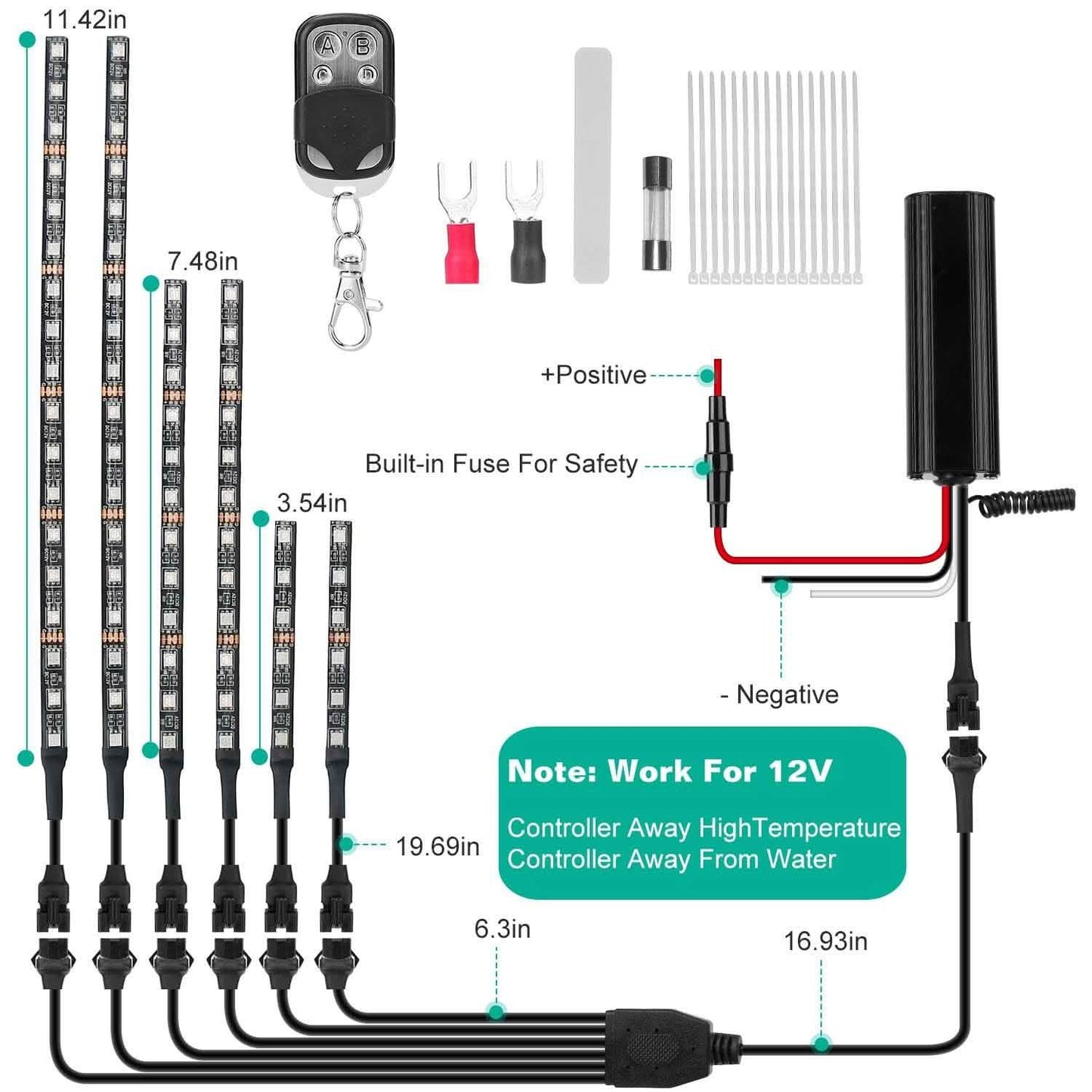 6-Piece: Motorcycle LED Light Strips DailySale