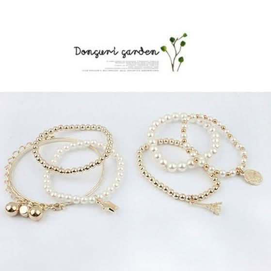 6-Piece: Multi Layer Pearl Bracelet Set DailySale
