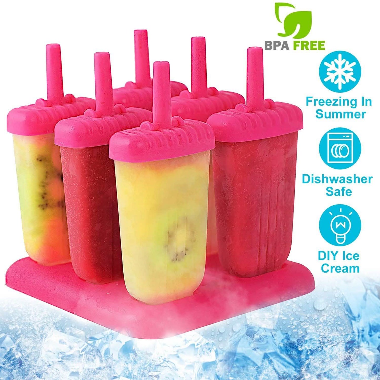 6-Piece: Popsicle Molds Reusable Ice Cream DIY Ice Pop Maker DailySale
