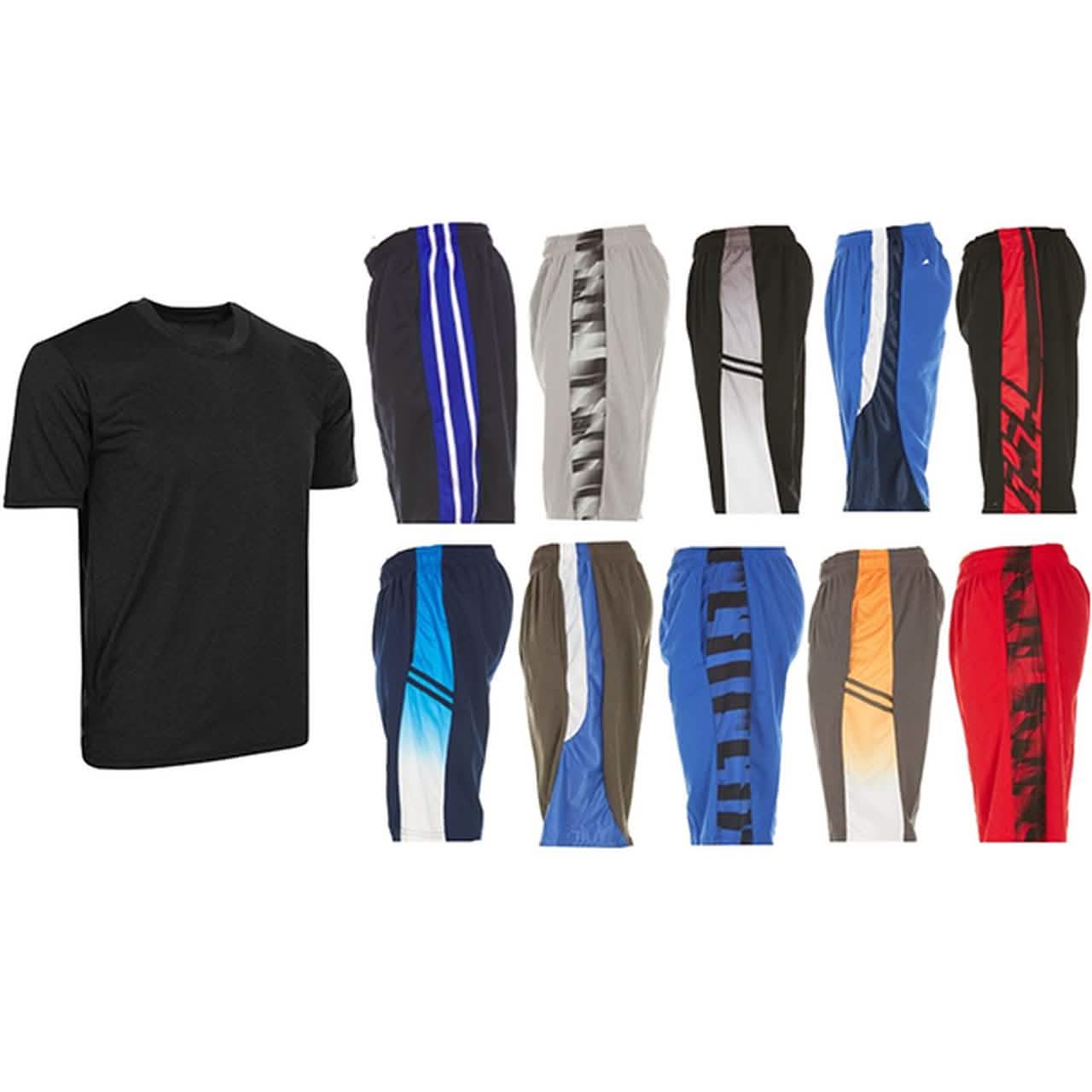 6-Piece Set: 5-Pack Men's Athletic Shorts and Performance T-Shirt DailySale