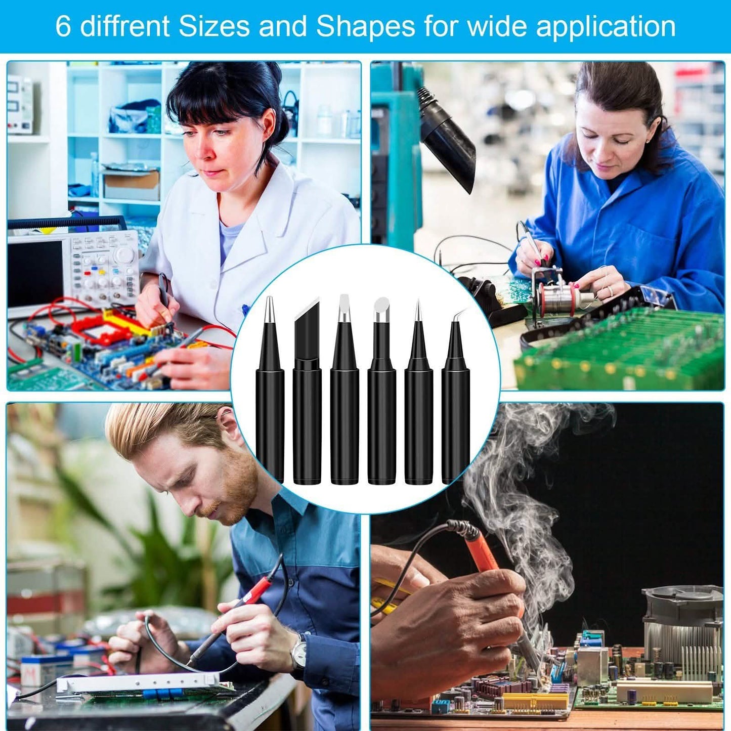 6-Piece Set: 900M-T Series Soldering Iron Tips DailySale